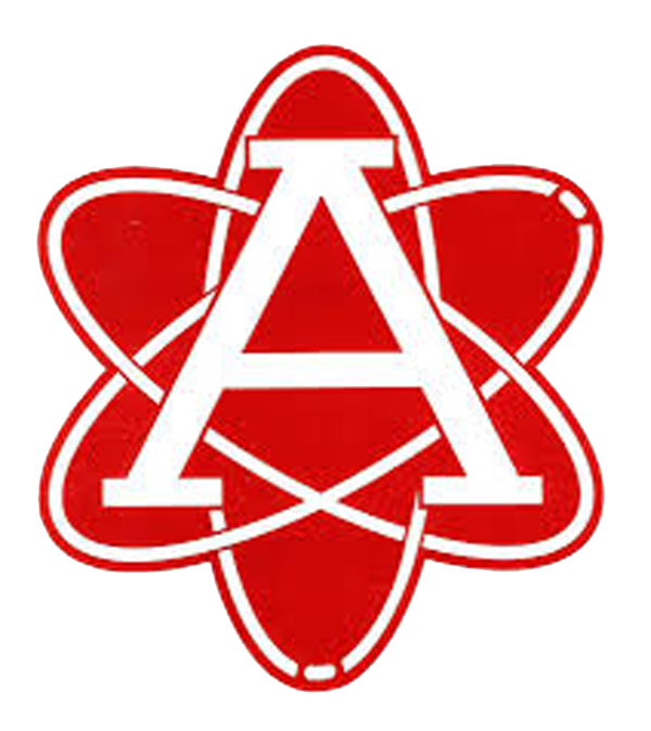 The Annanadale High School logo: a white letter A surrounded by an atom symbol.