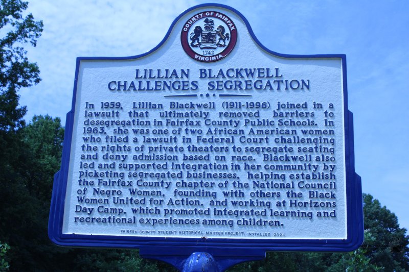 Lillian Blackwell Historical Marker