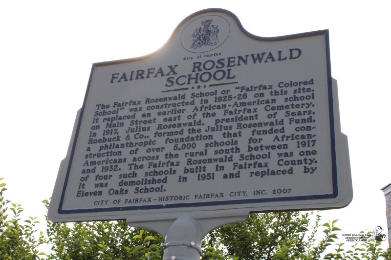 Fairfax Rosenwald School Historical Marker