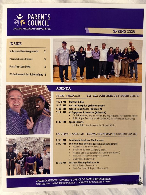 JMU Parents Council Weekend